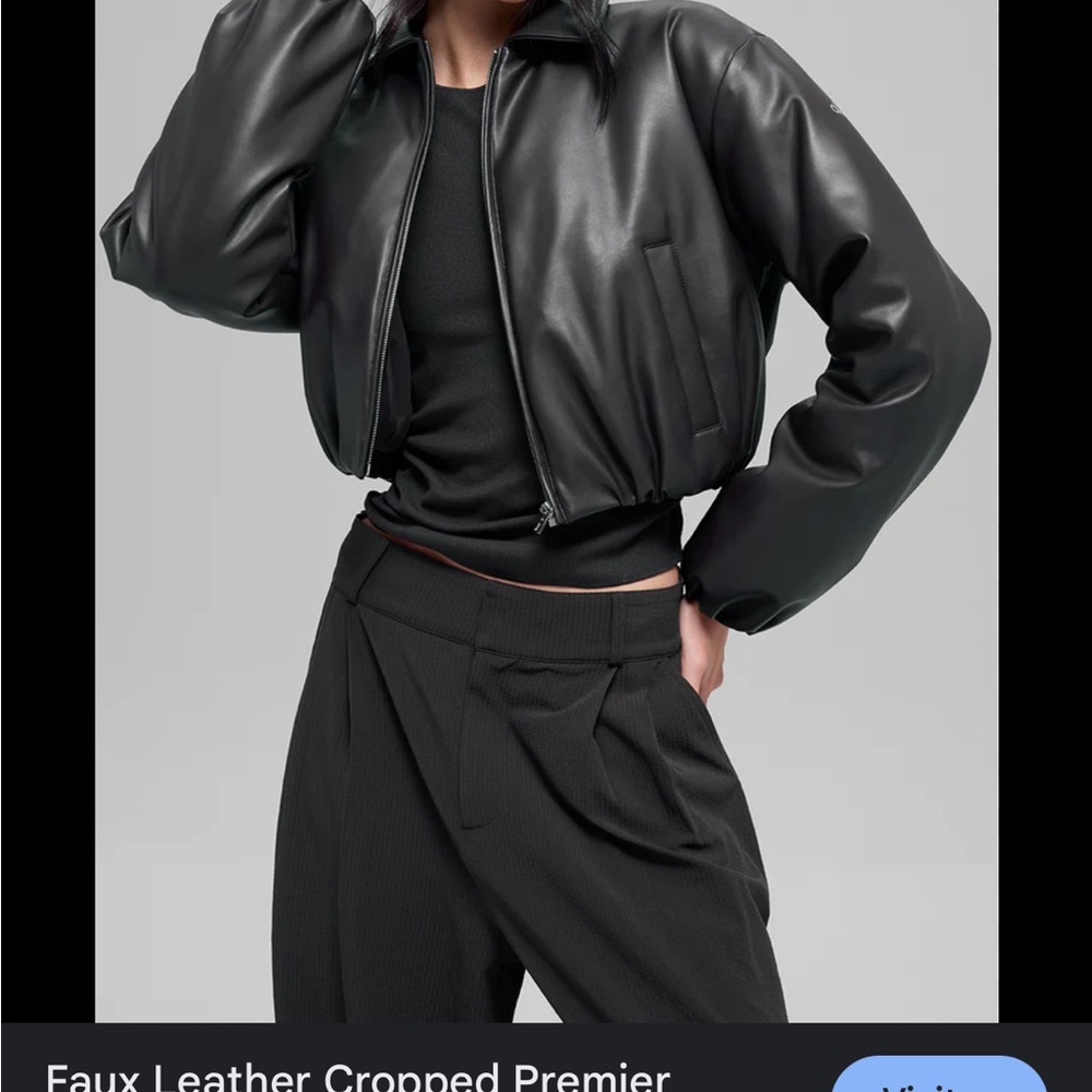 ALO Yoga Black Faux Leather Jacket